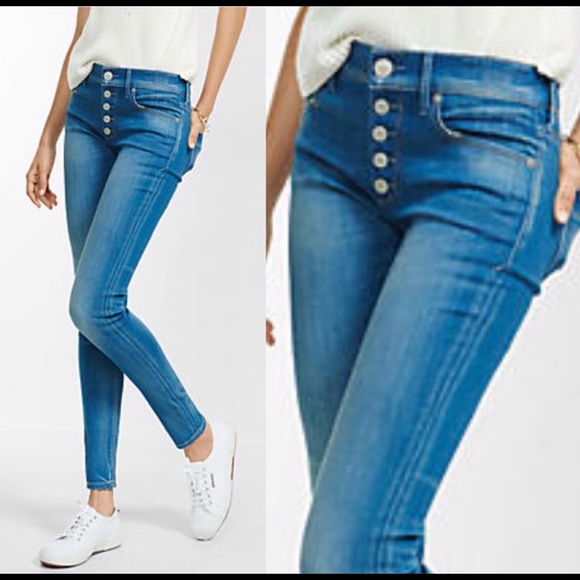 Express Mid Rise Button Fly Jeans